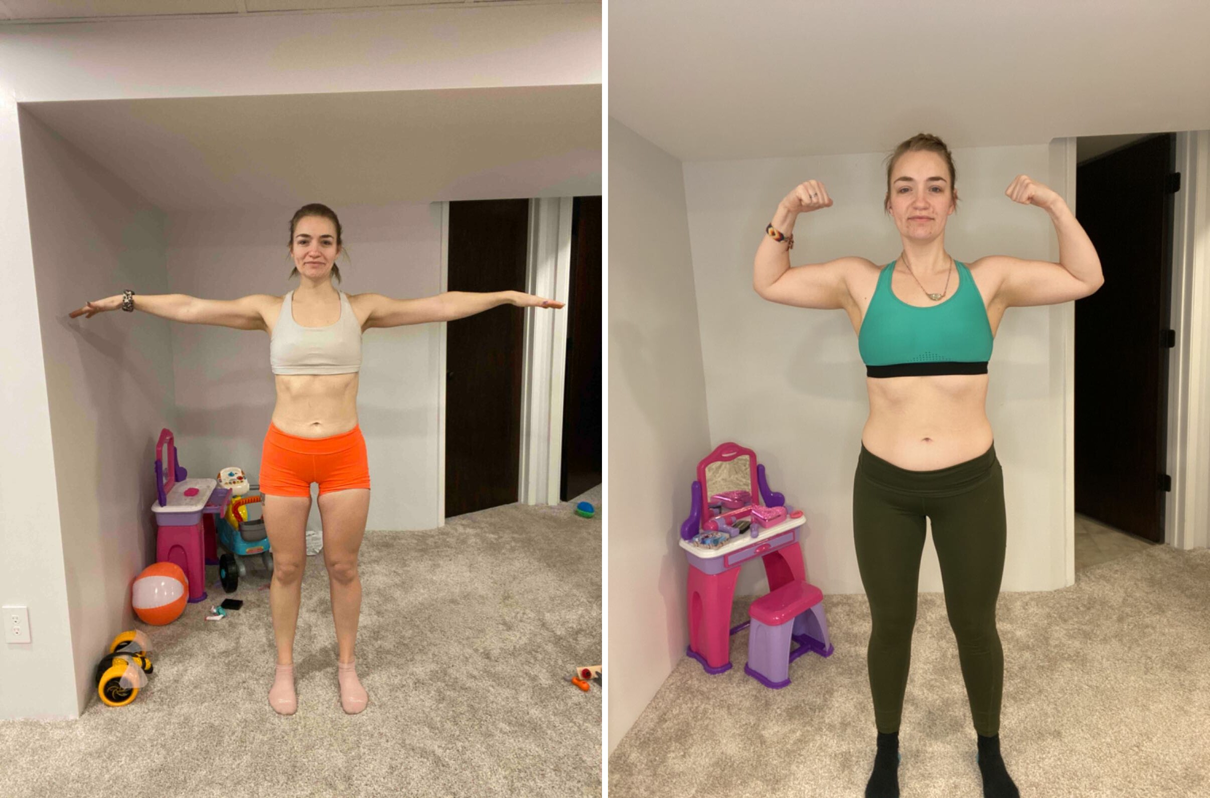 Haley B. strength transformation, before and after