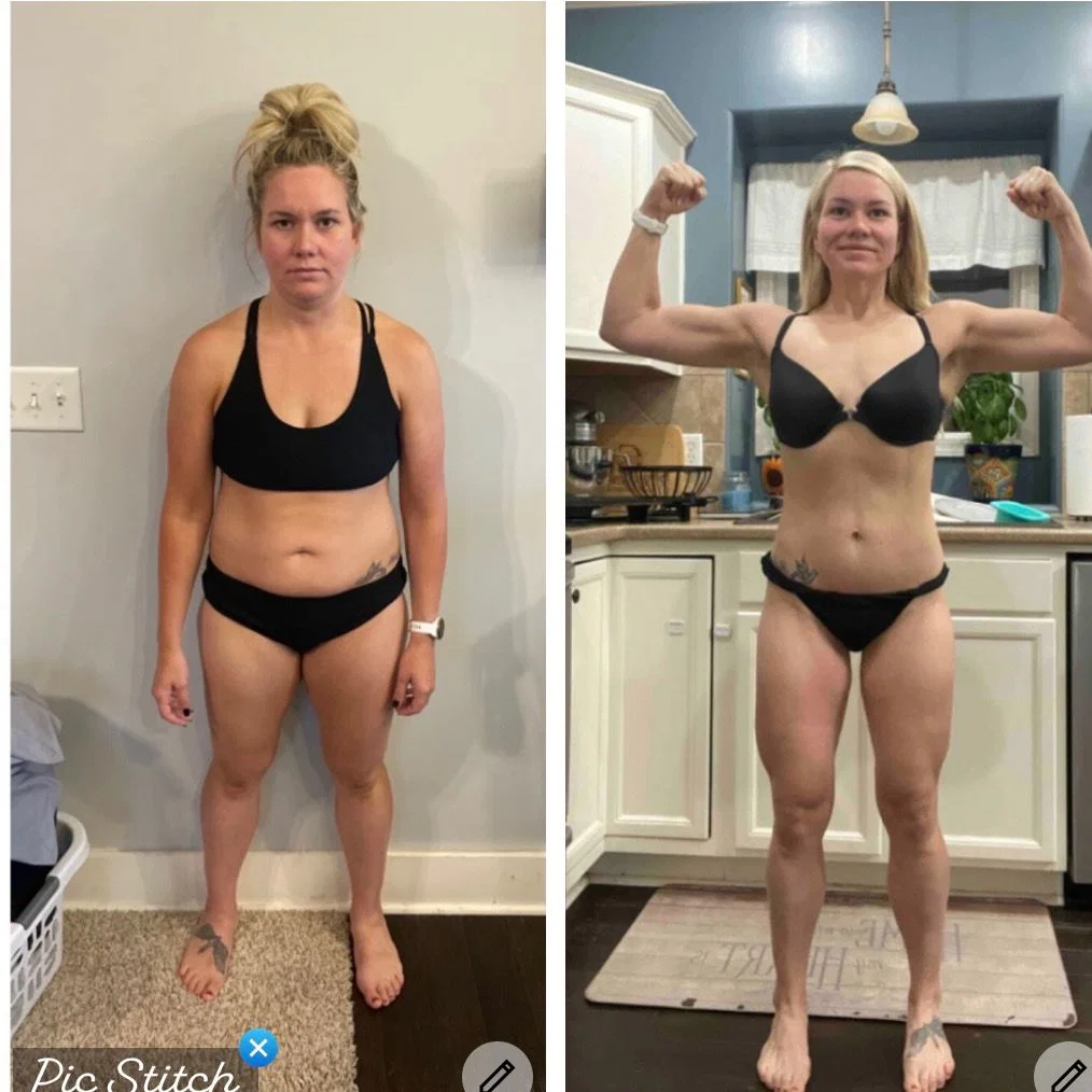 Megan strength transformation, before and after